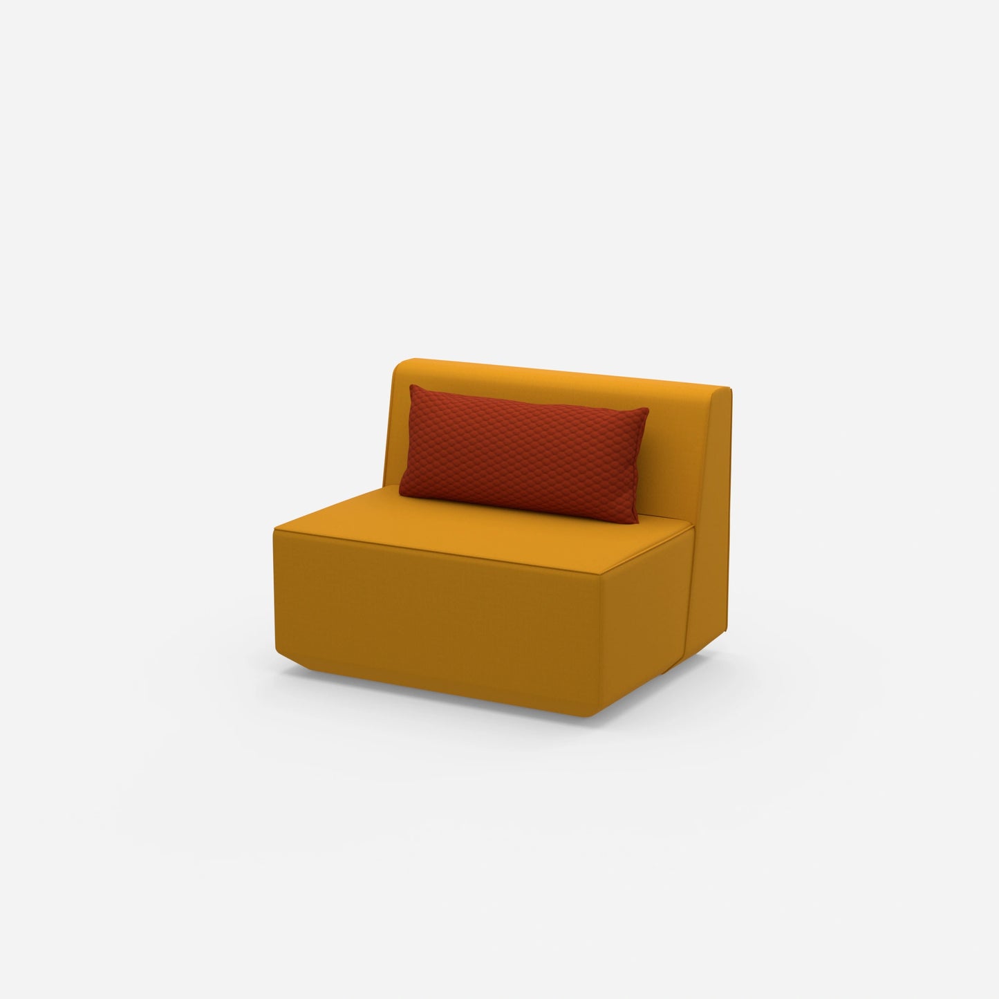 Modular armchair without backrest 100 cm wide from the side