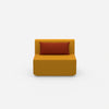 Modular armchair without backrest 100 cm wide from the front