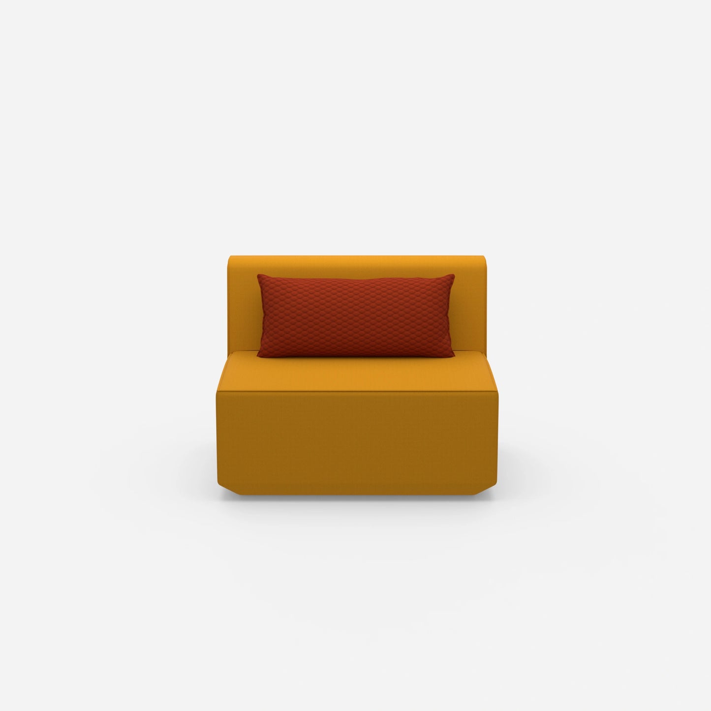 Modular armchair without backrest 100 cm wide from the front