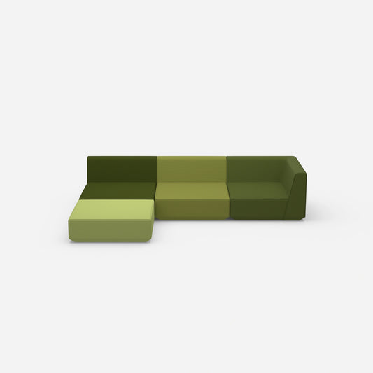 Modular corner sofa 300 cm wide from the front