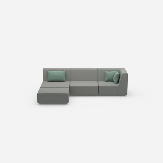 Modular corner sofa modern in grey from the front