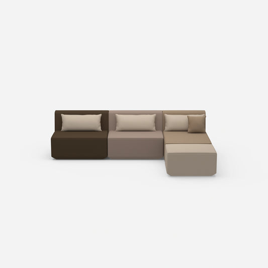 Modular corner sofa from the front