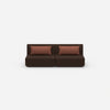 Modular sofa 3-seater in brown from the front