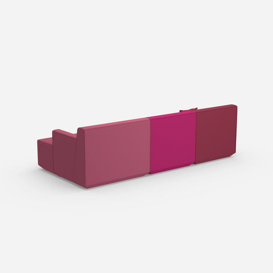 Modular sofa as home cinema from behind