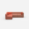 Modular sofa as a landscape in orange from the front