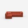 Modular sofa as a landscape in orange from the front