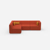 Modular sofa as a landscape in orange from the front