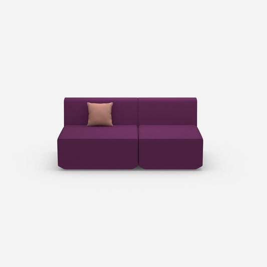 Modular sofa colorful 2 people from the front