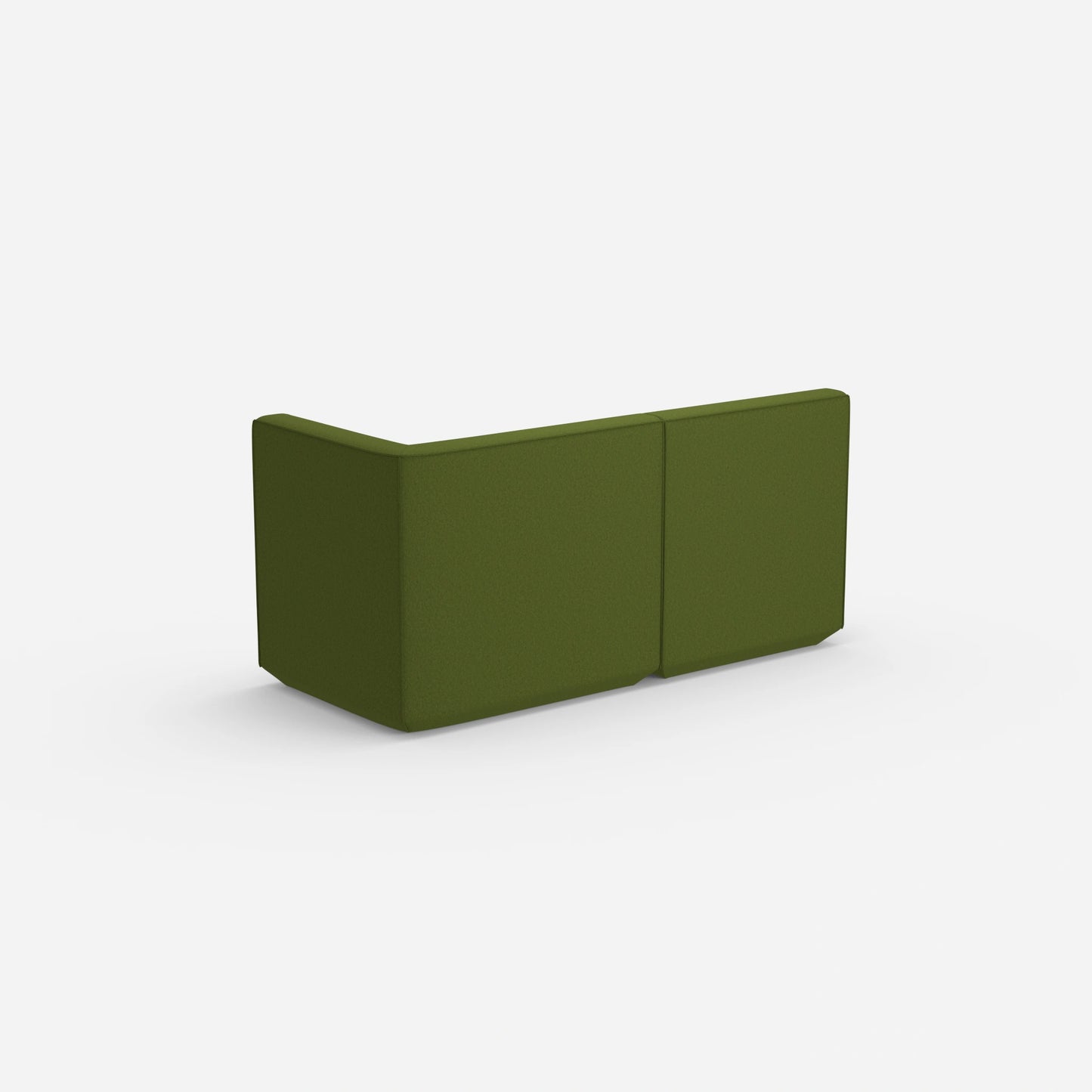 Modular sofa green with high back from behind