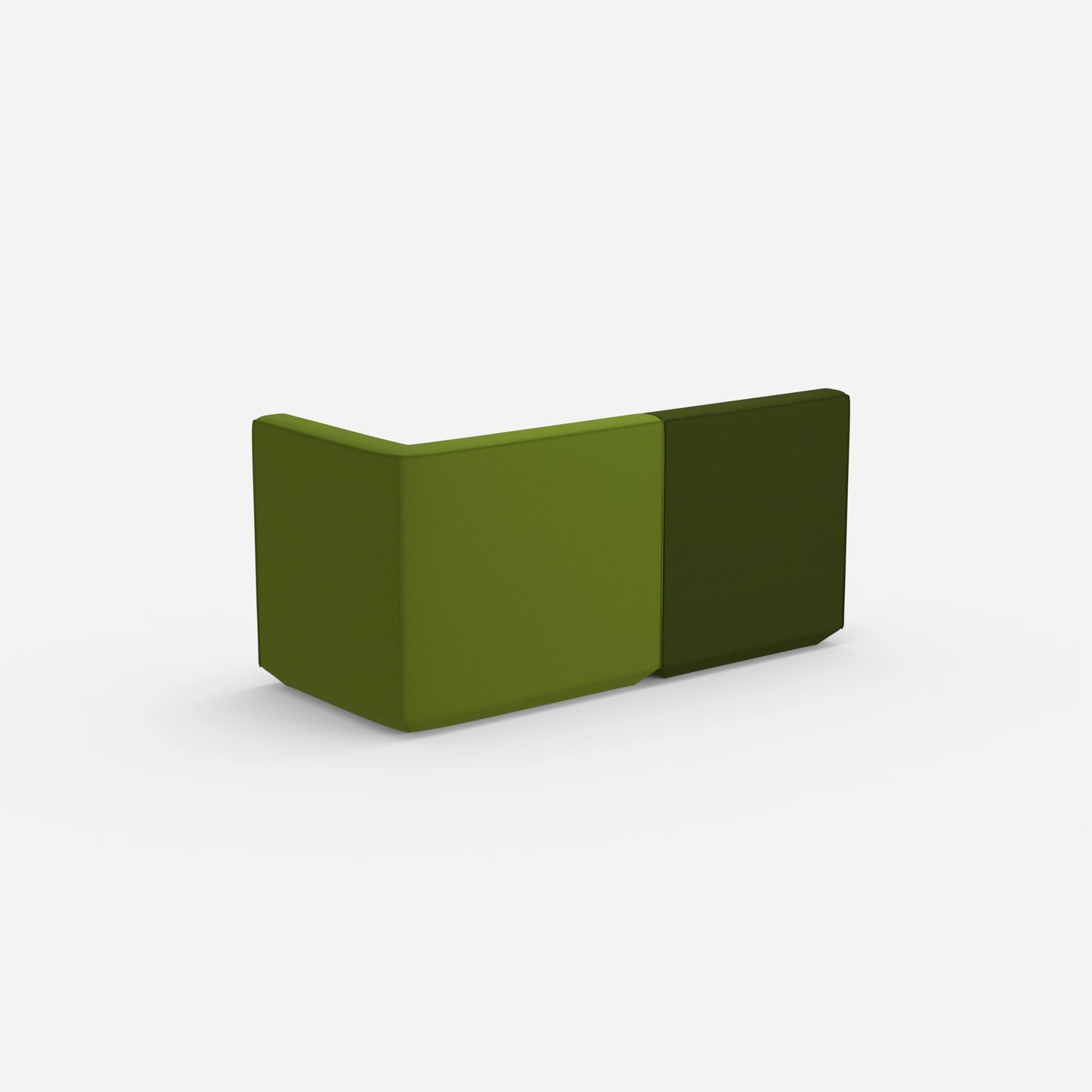 Modular sofa green with high back from behind
