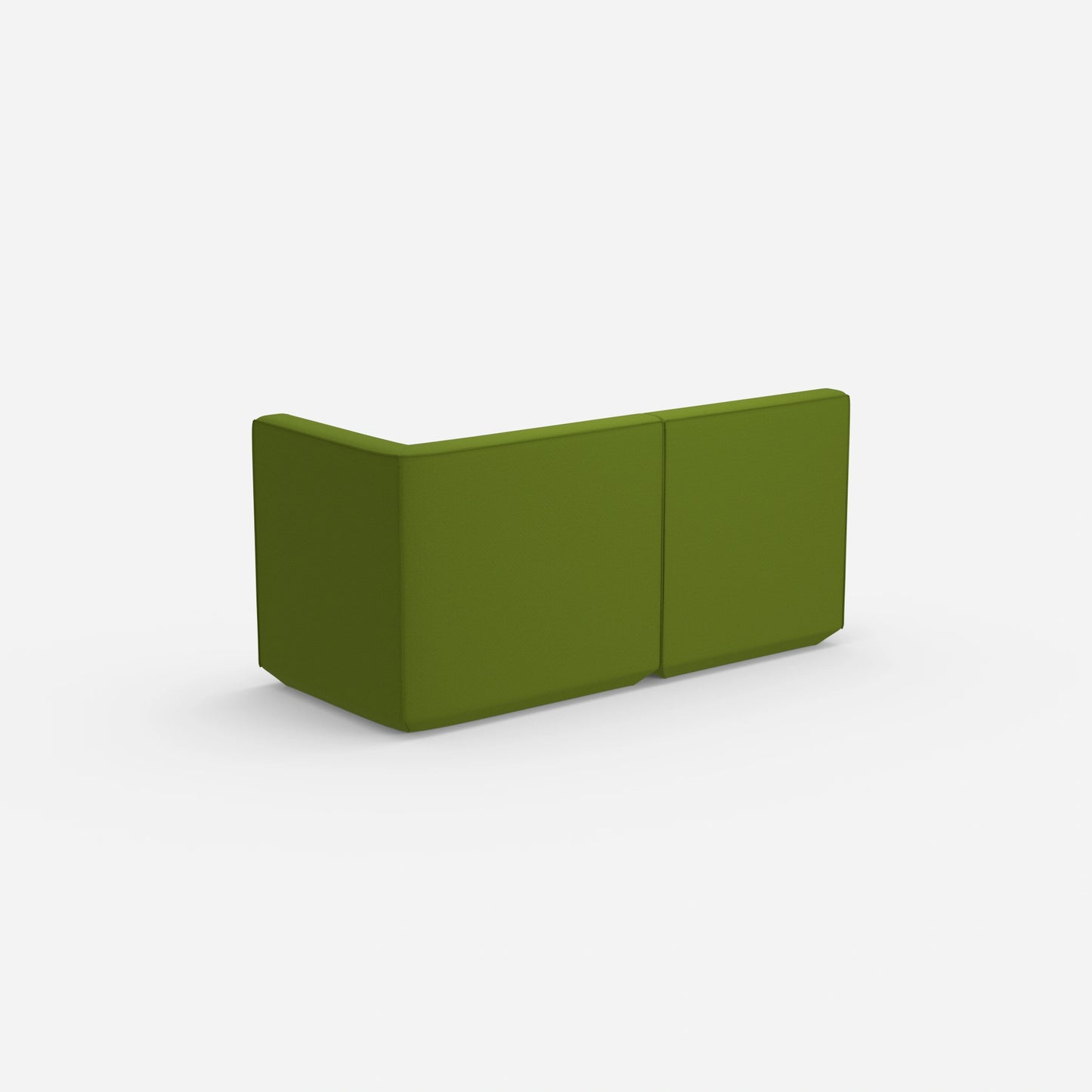 Modular sofa green with high back from behind