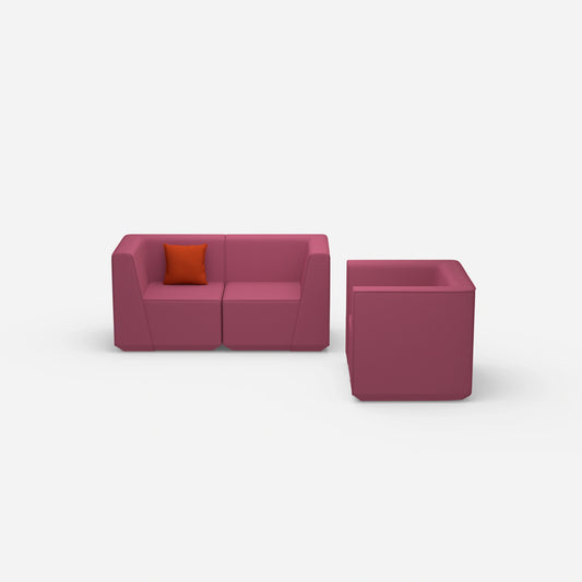 Modular sofa with armchair from the front