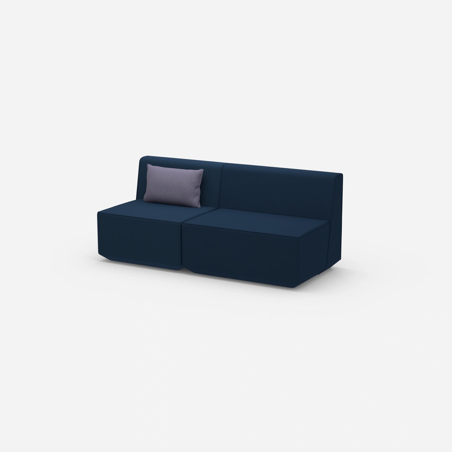 Modular sofa without armrests from the side