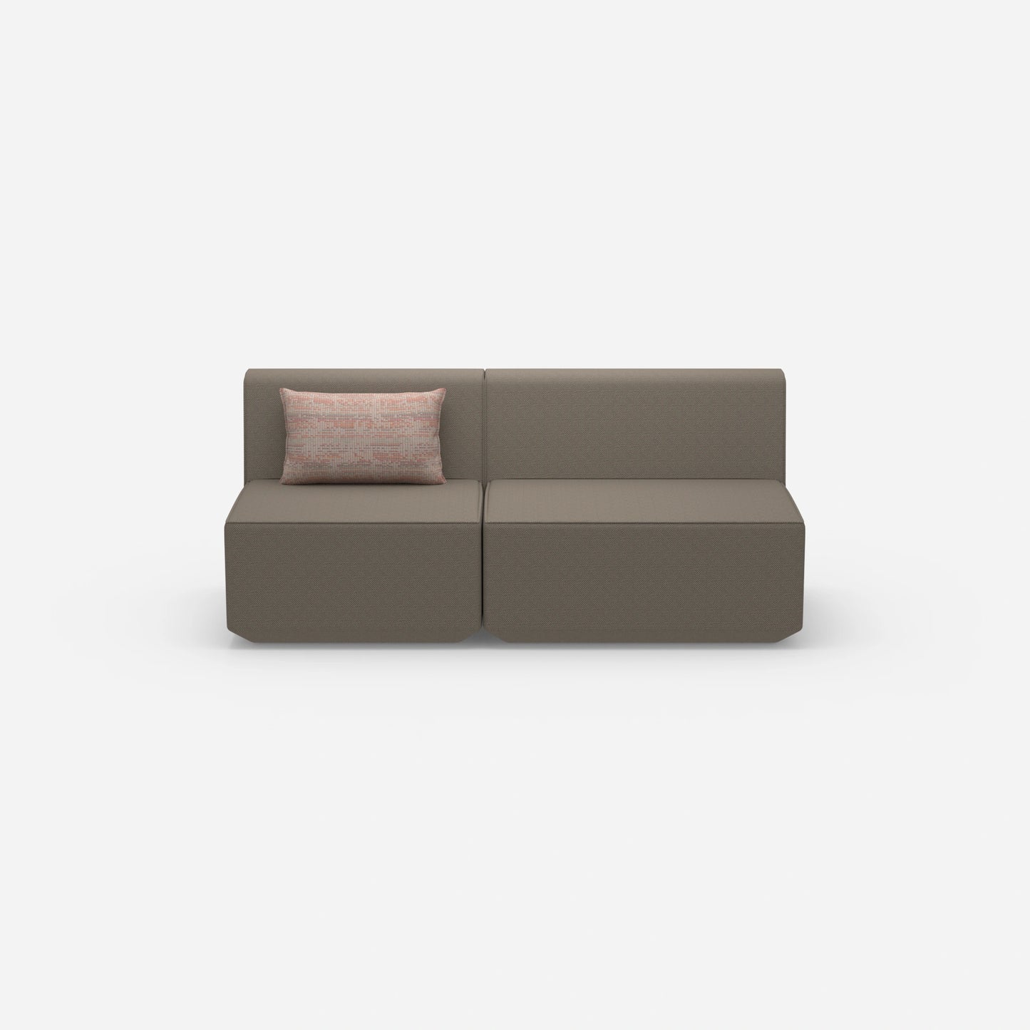 Modular sofa without armrests from the front
