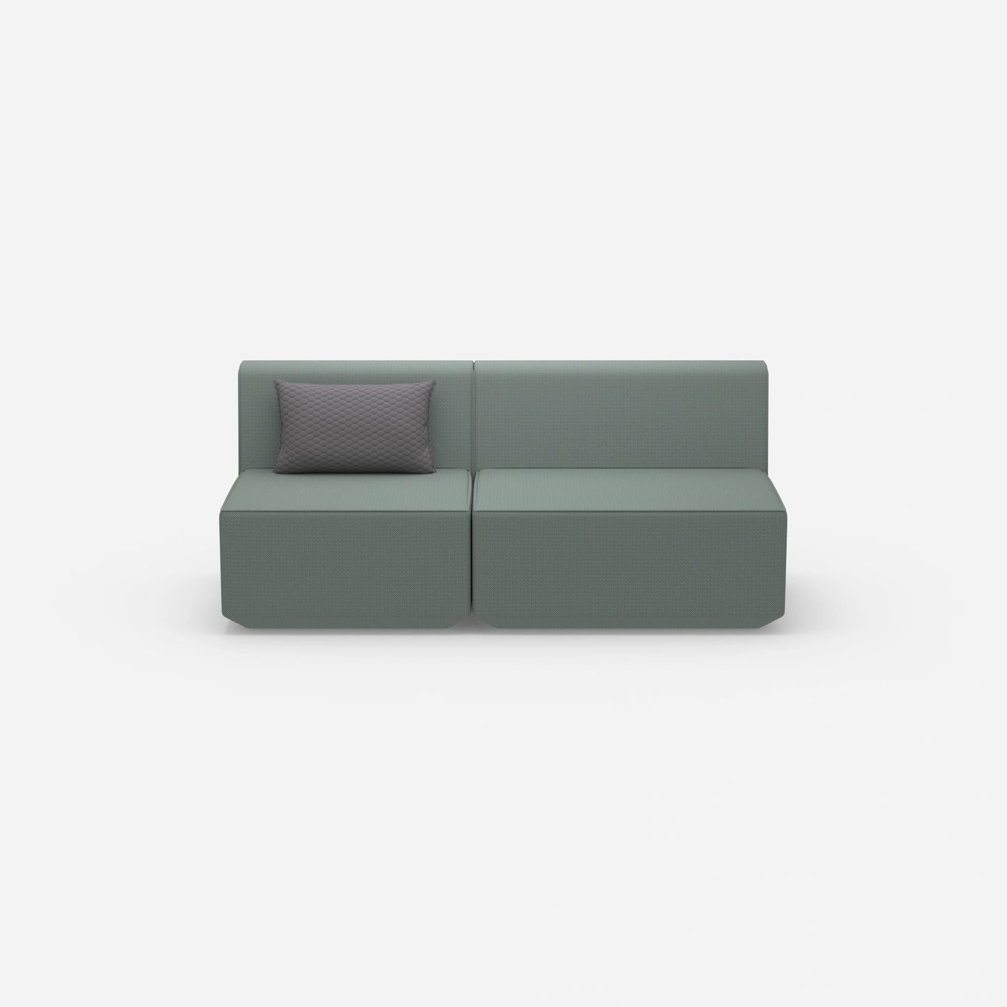 Modular sofa without armrests from the front