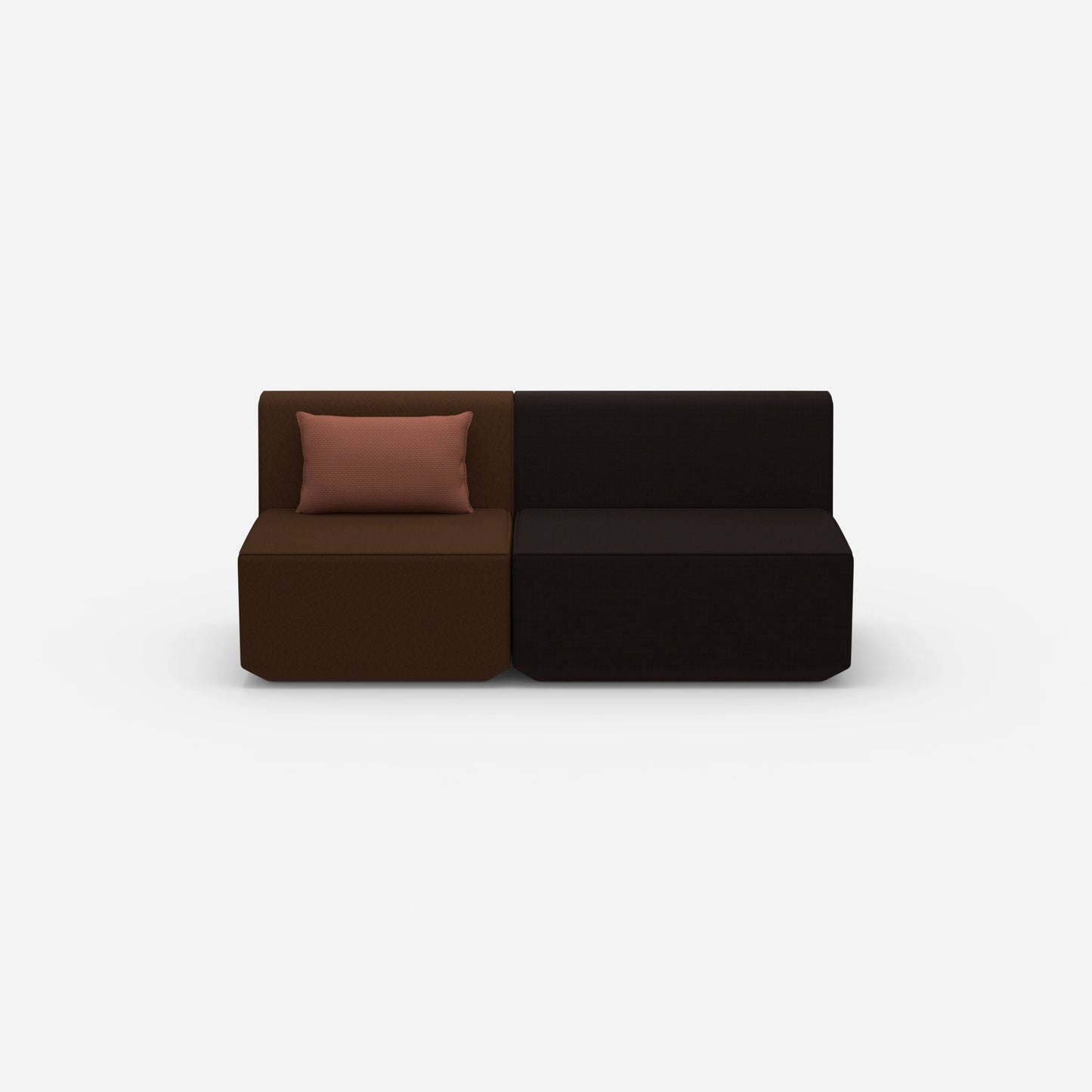 Modular sofa without armrests from the front