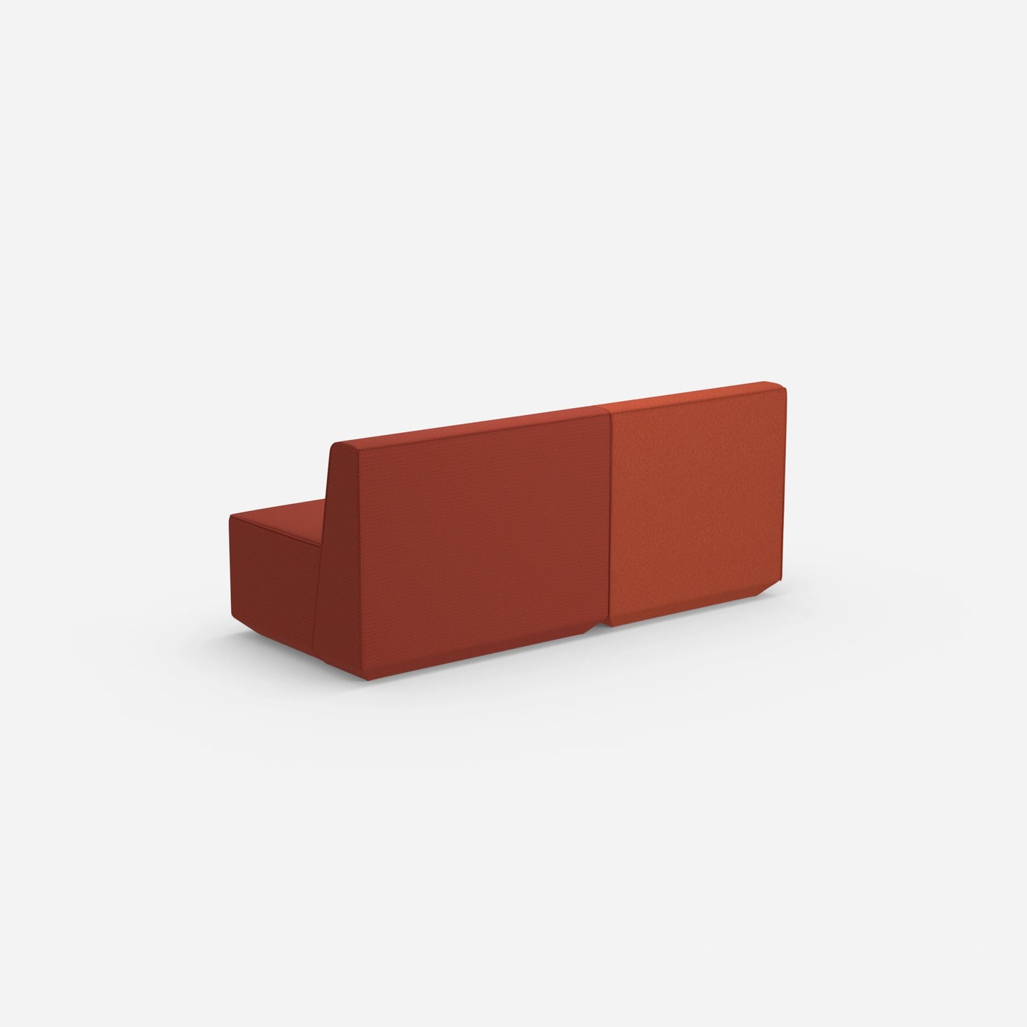 Modular sofa without armrests from behind