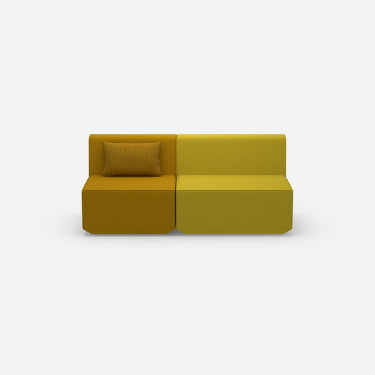 Modular sofa without armrests from the front