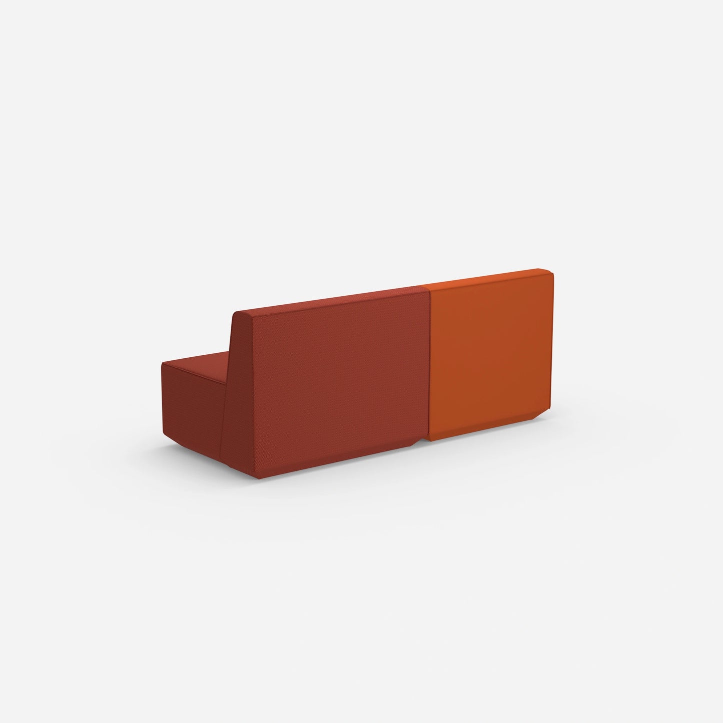 Modular sofa without armrests from behind