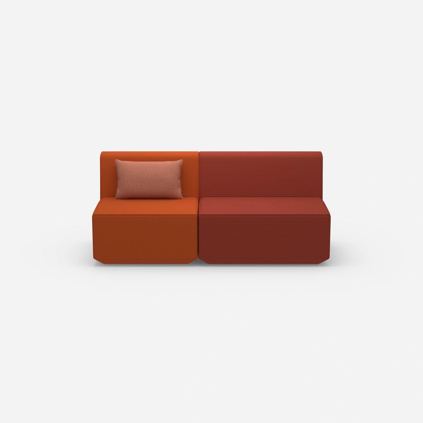 Modular sofa without armrests from the front