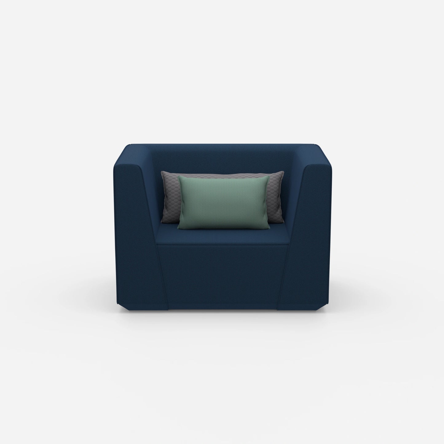 Upholstered armchair from the front