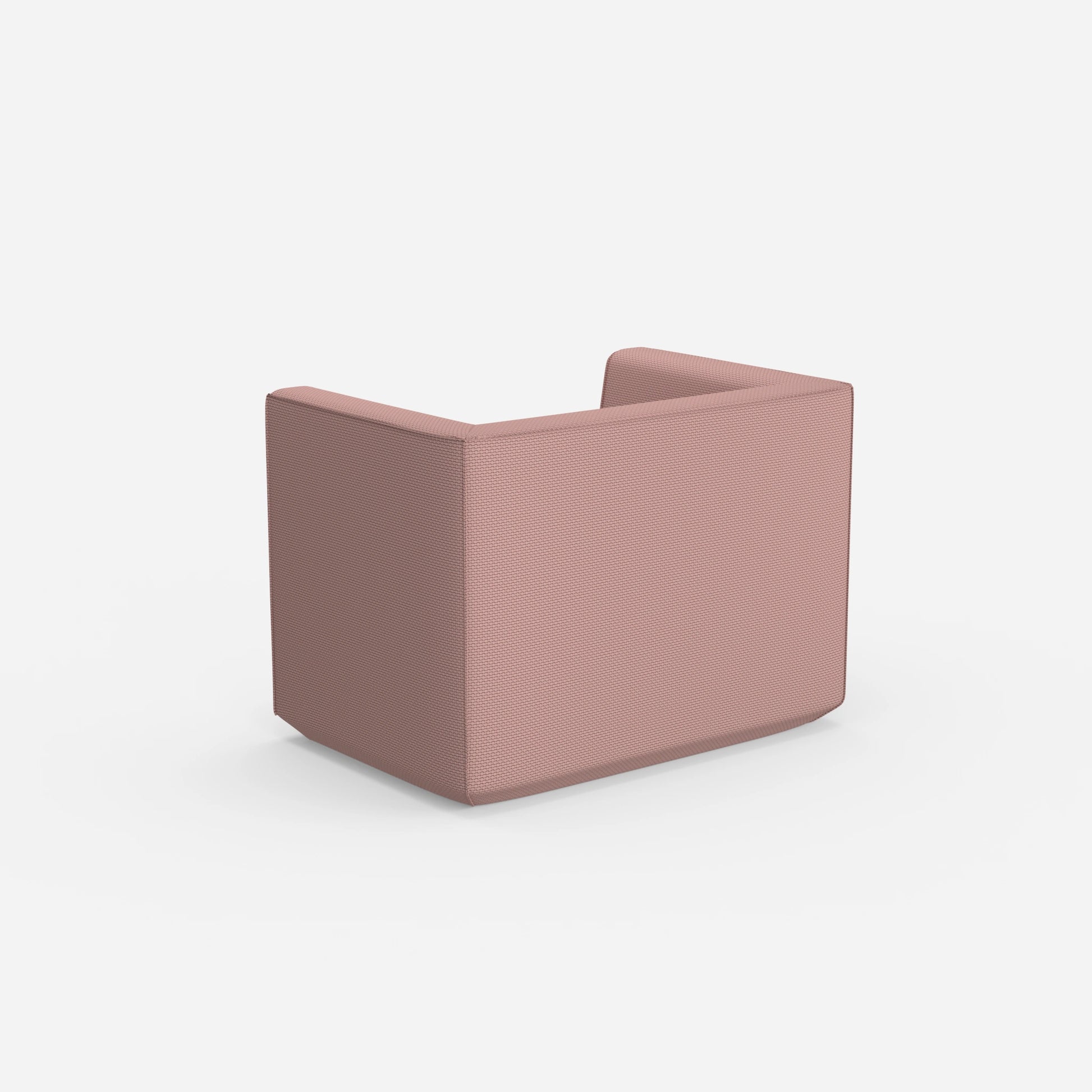 Upholstered armchair from behind