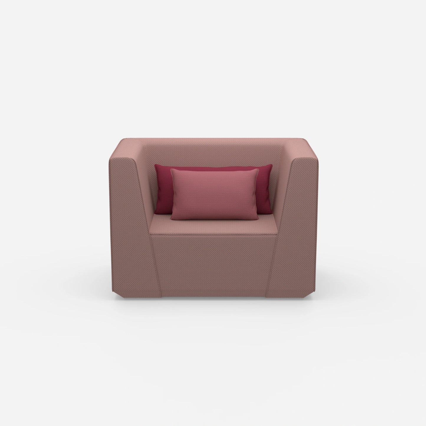 Upholstered armchair from the front