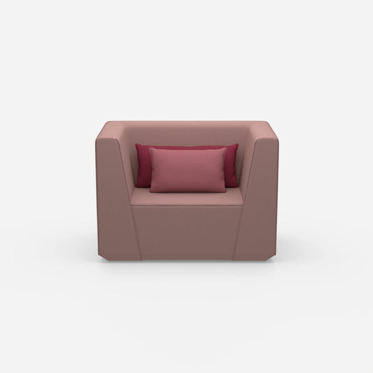 Upholstered armchair from the front