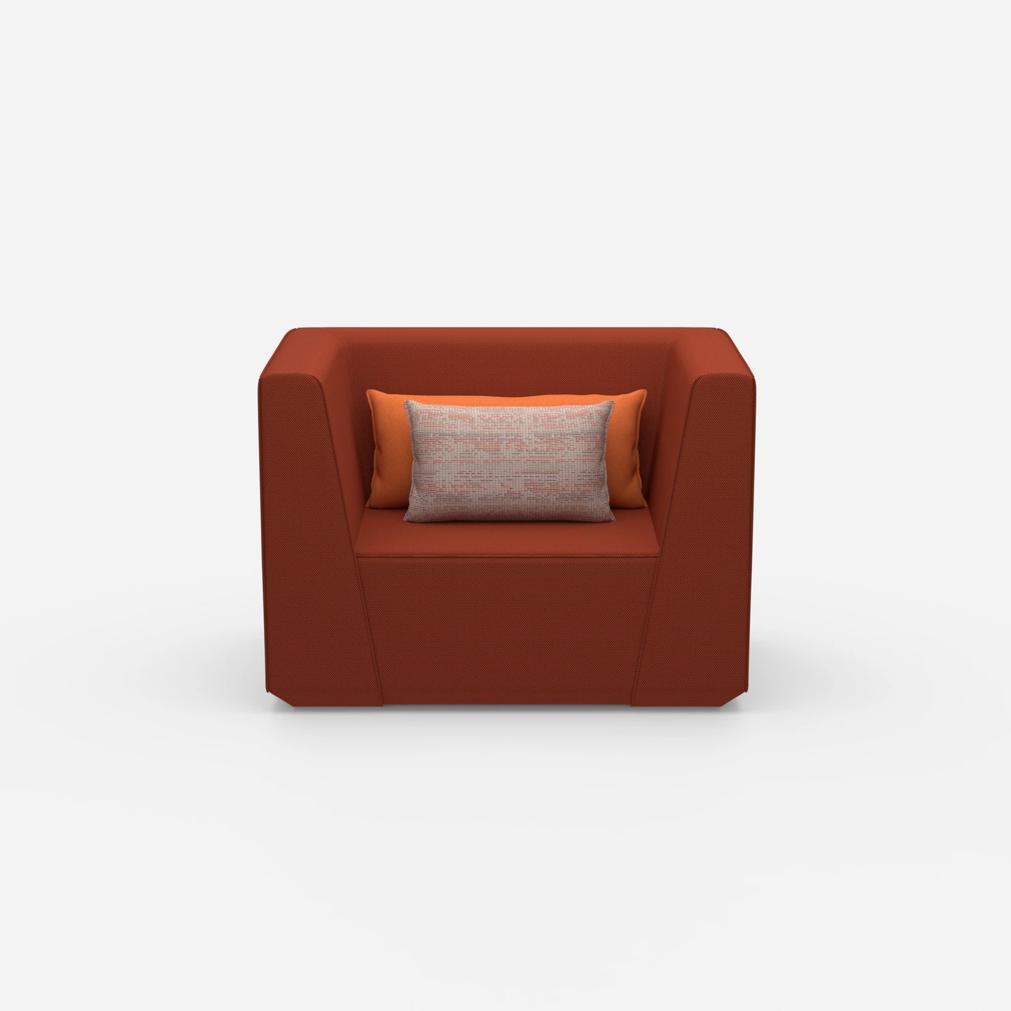Upholstered armchair from the front