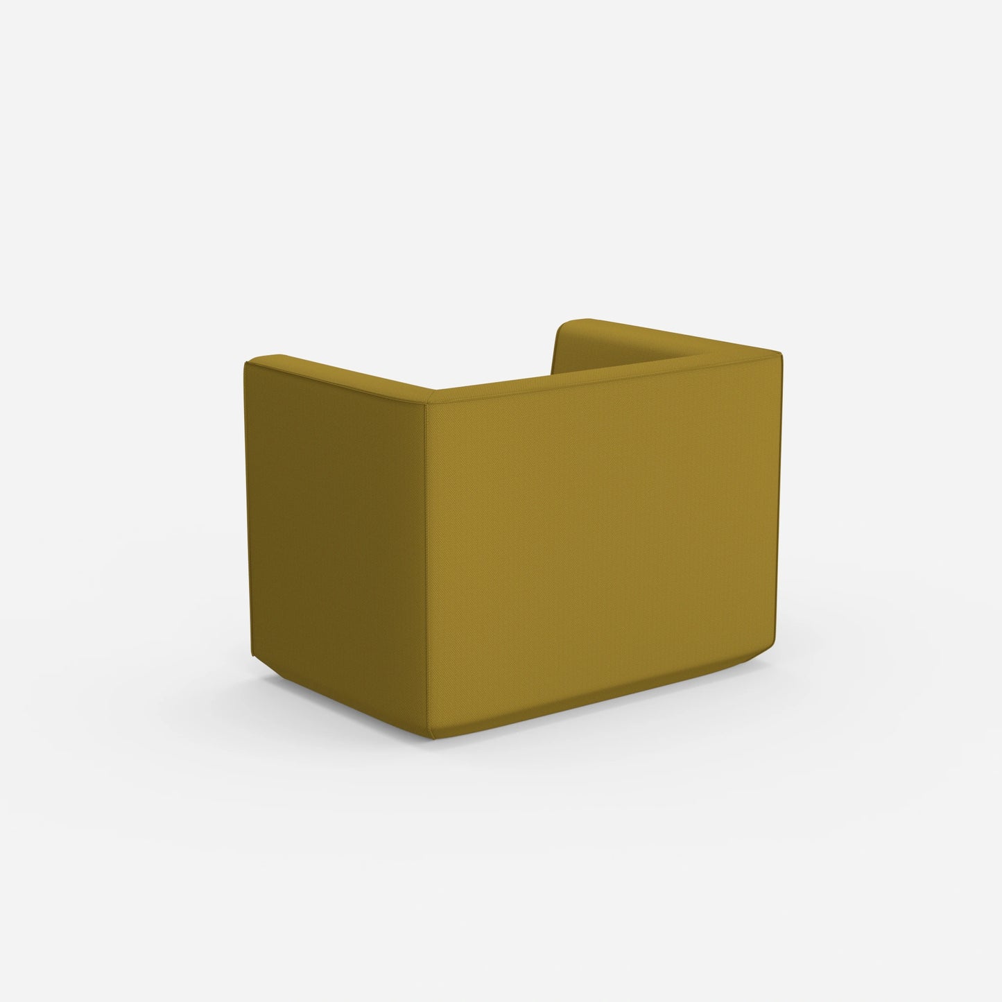 Upholstered armchair from behind