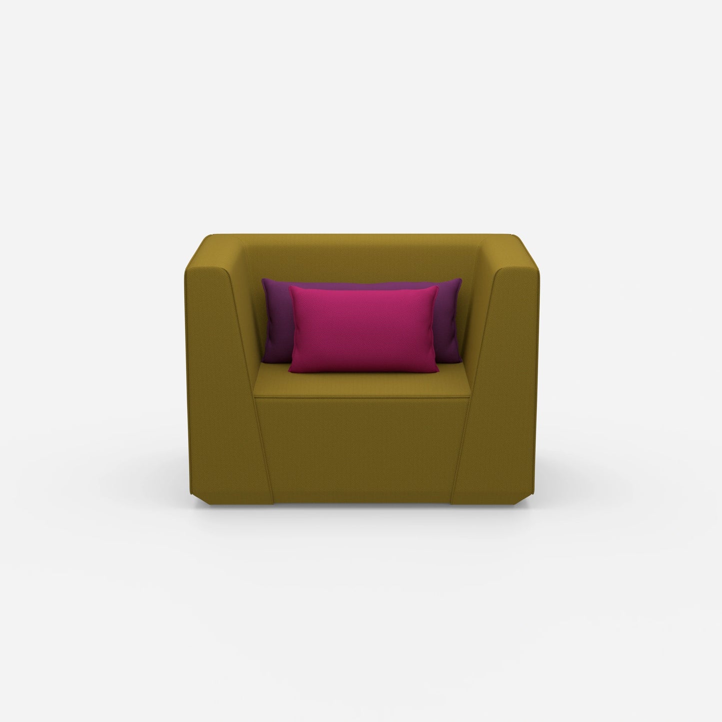 Upholstered armchair from the front