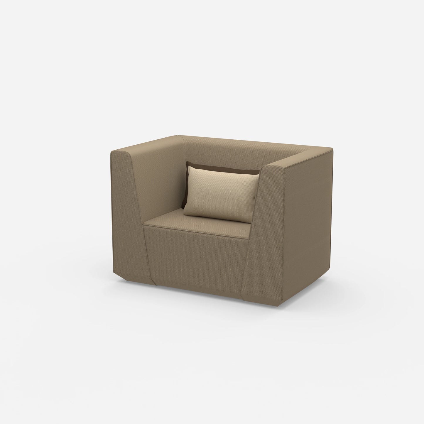 Upholstered armchair from the side