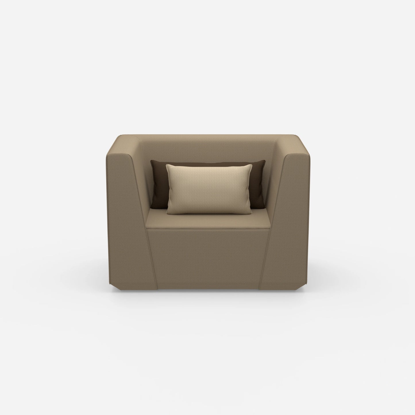 Upholstered armchair from the front