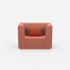 Upholstered armchair from the front