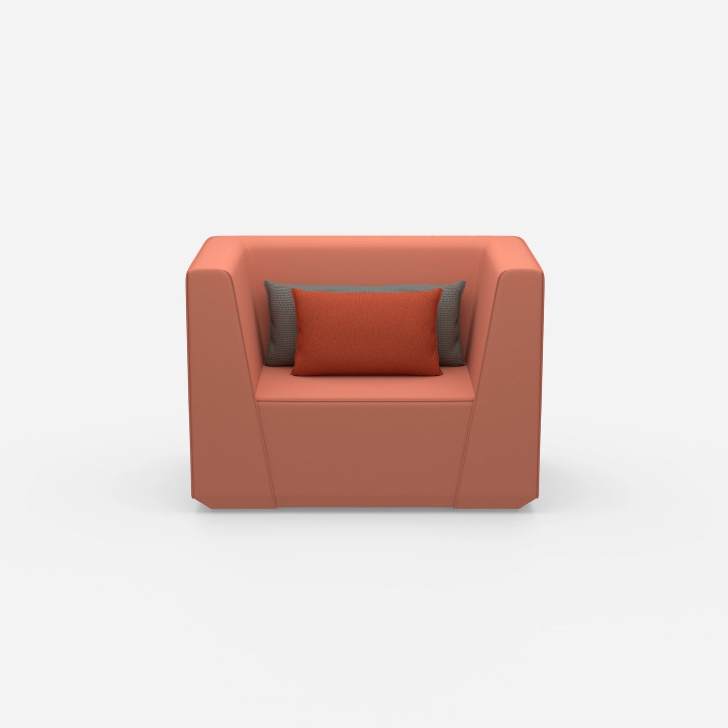 Upholstered armchair from the front