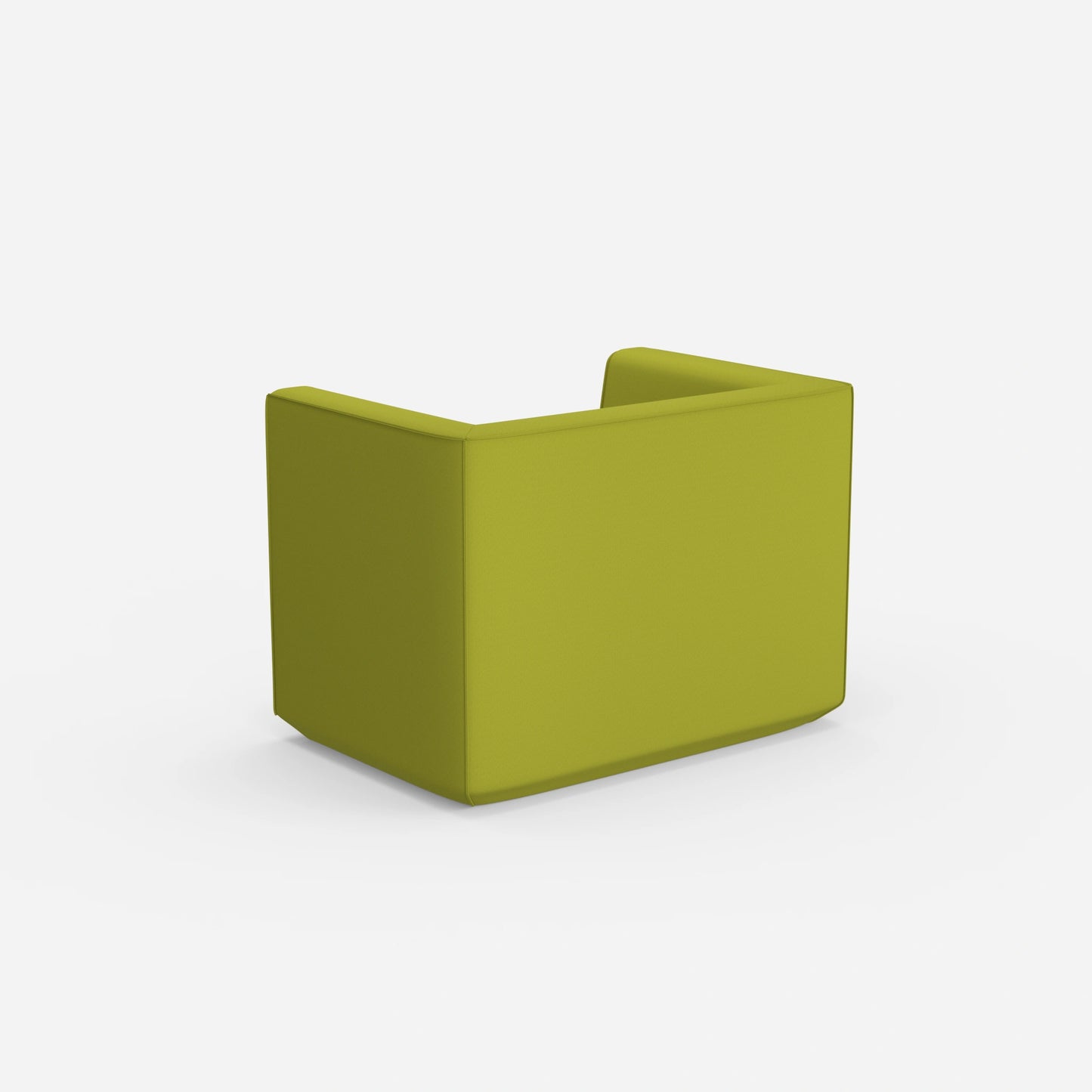 Upholstered armchair from behind