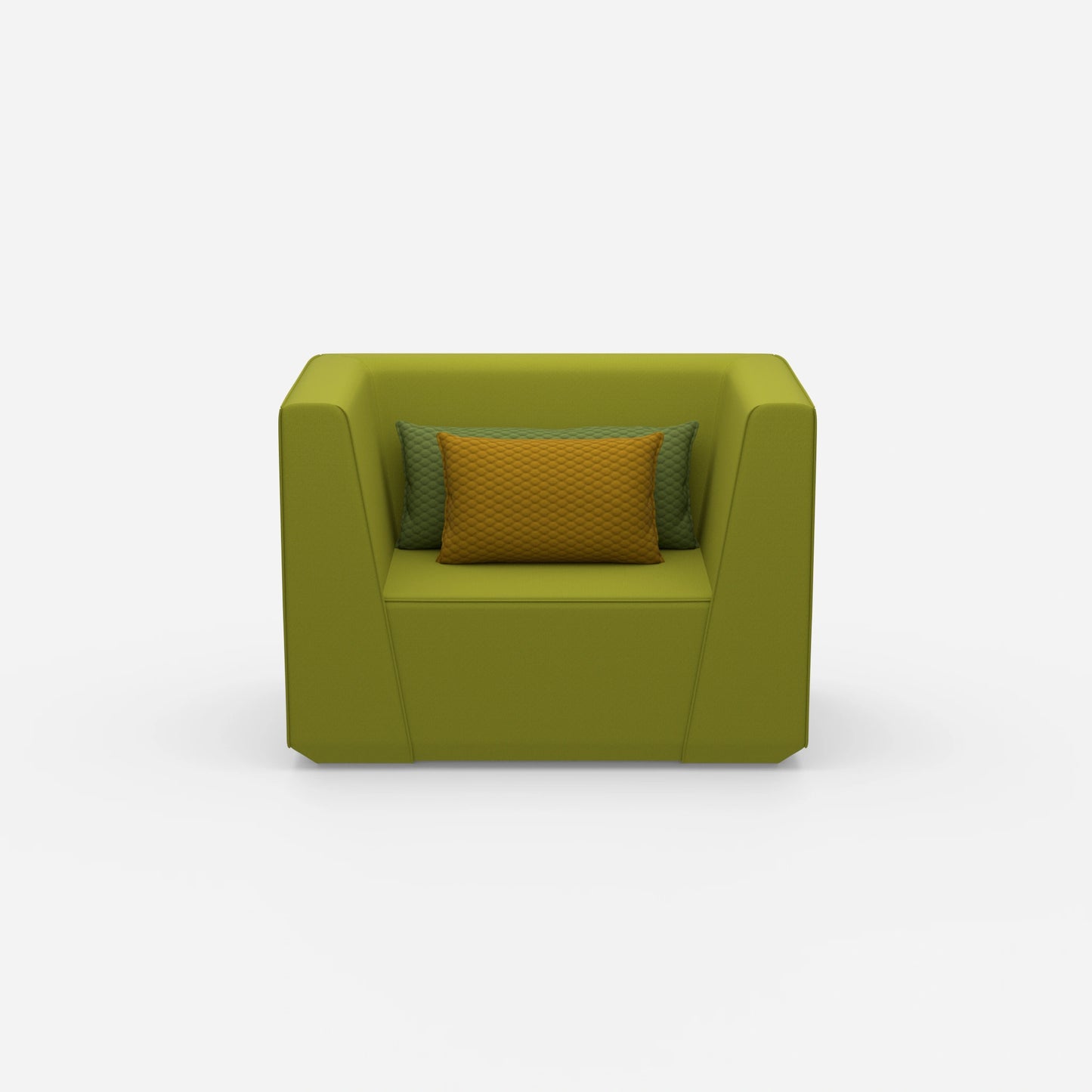 Upholstered armchair from the front