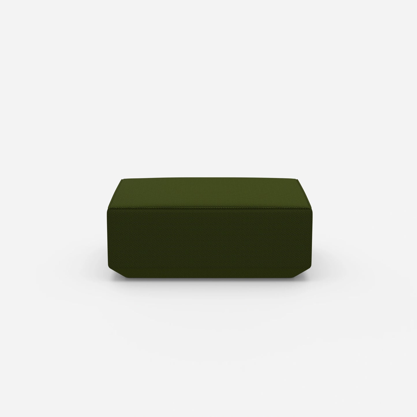 Pouf in green from the front