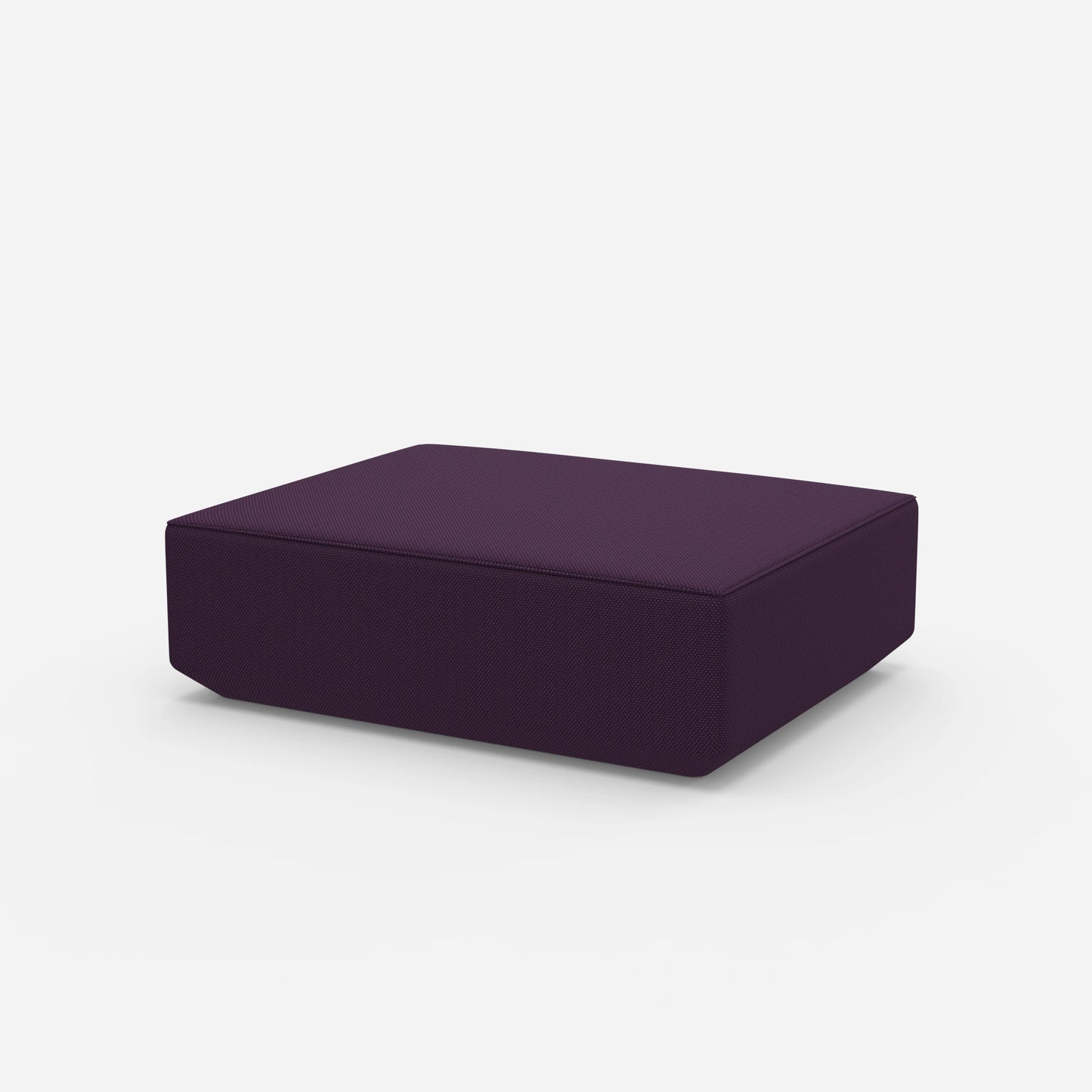 Pouf in purple from the side