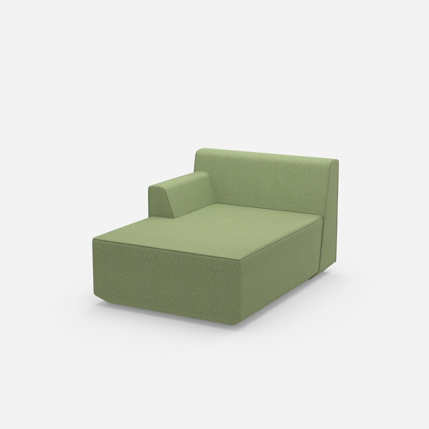 Recamiere in green modern from the side