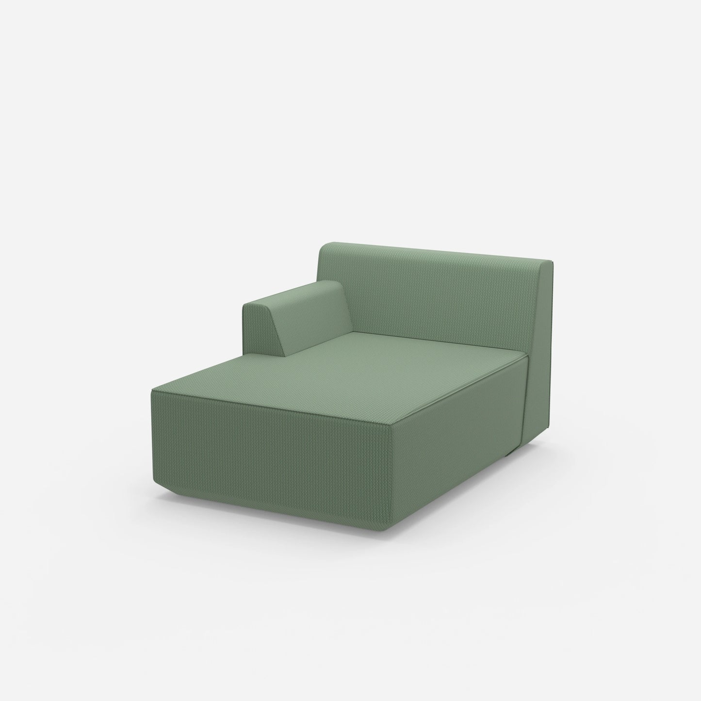 Recamiere in green modern from the side