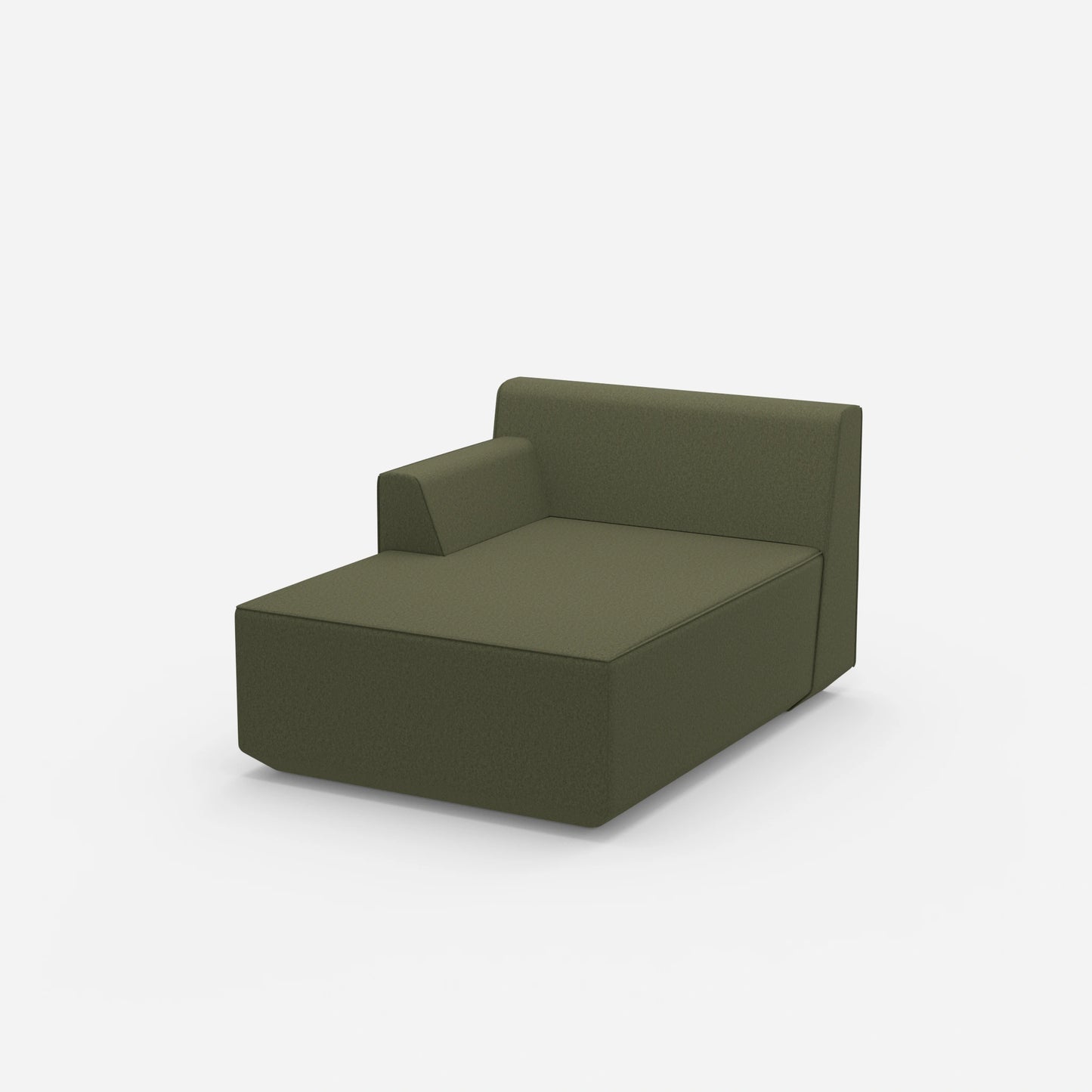 Recamiere in green modern from the side