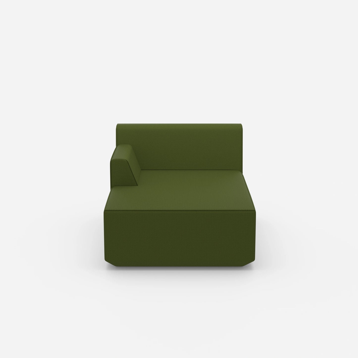 Recamiere in green modern from the front