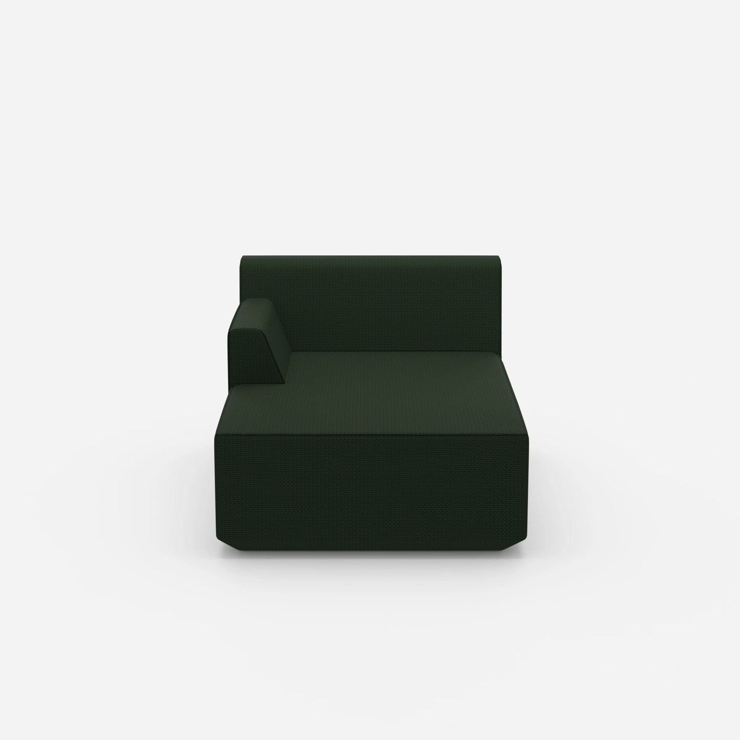 Recamiere in green modern from the front