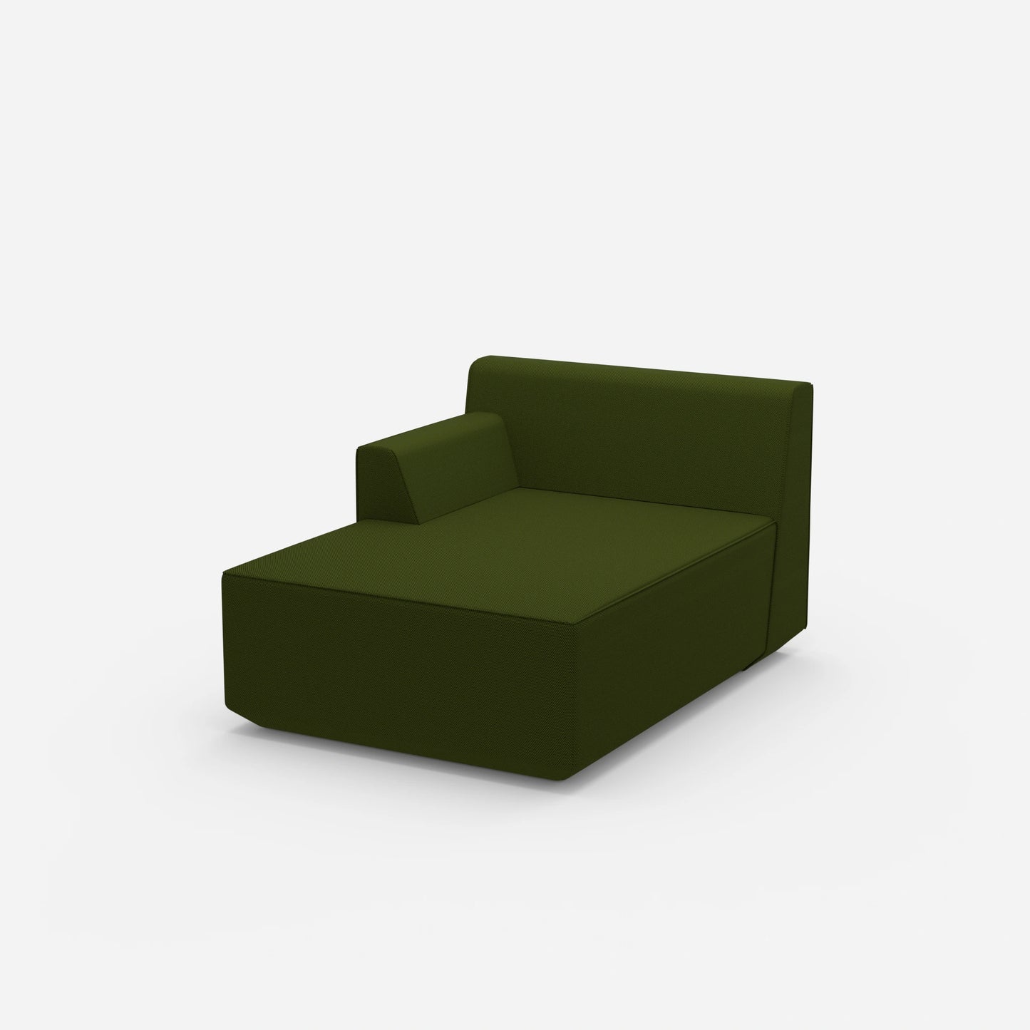 Recamiere in green modern from the side