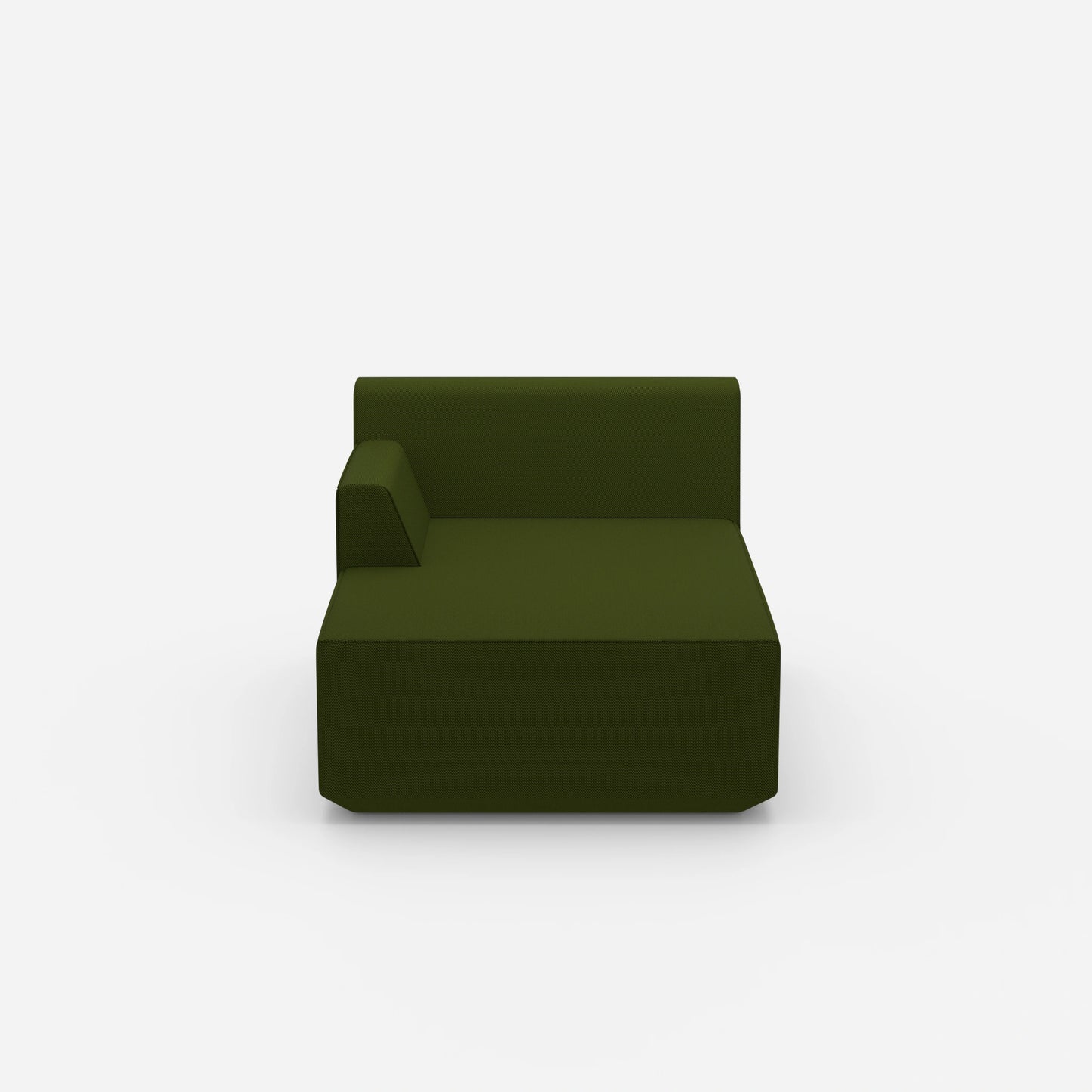 Recamiere in green modern from the front