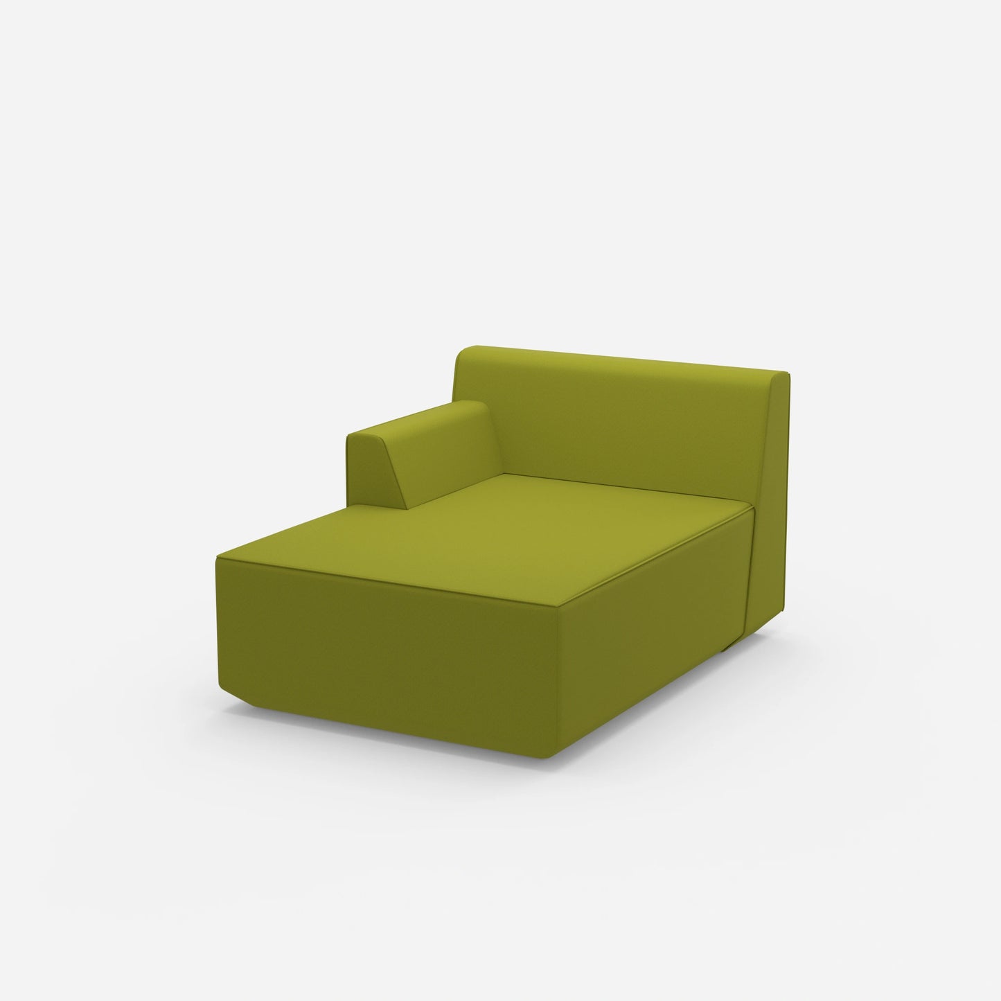 Recamiere in green modern from the side