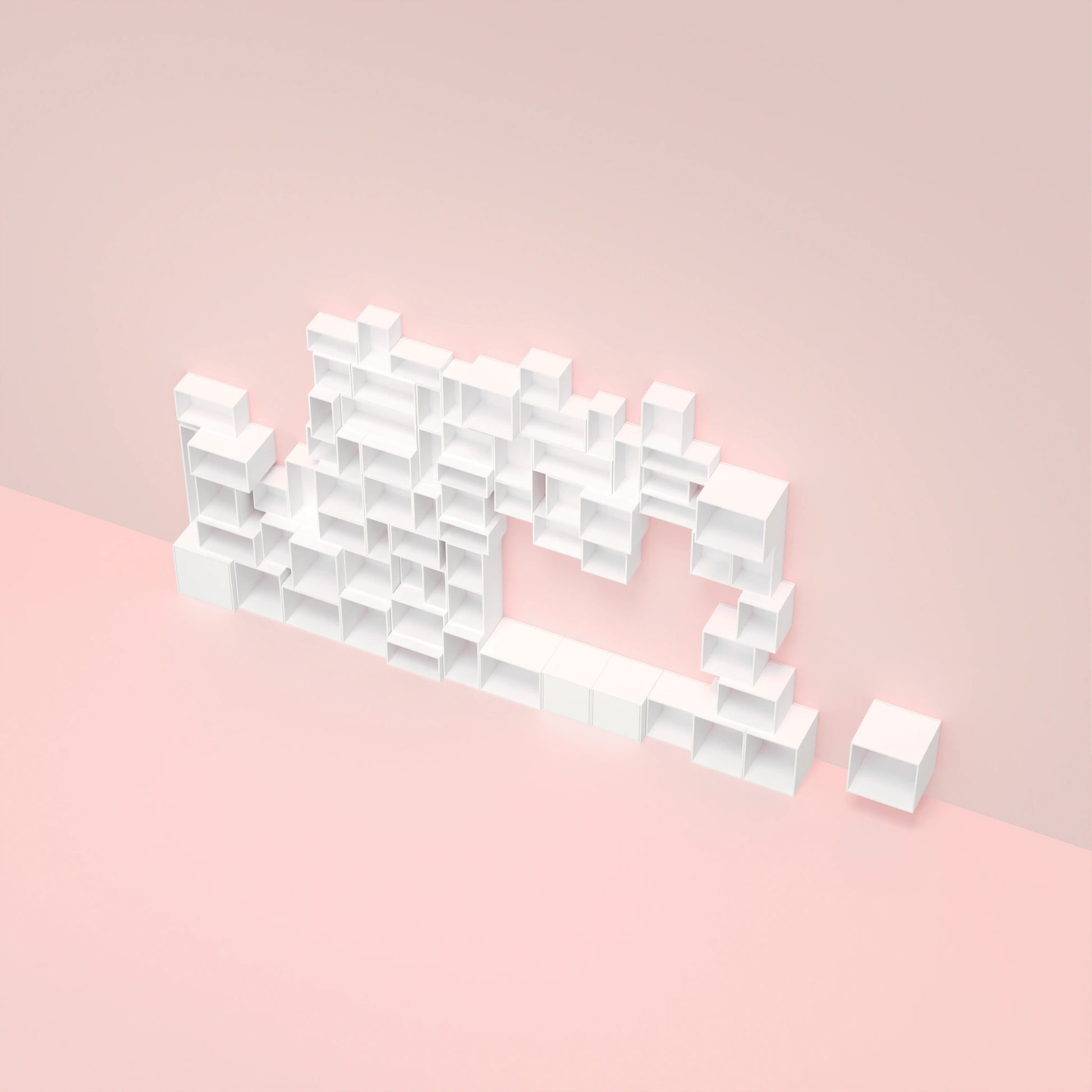 RK1001 shelving wall from above