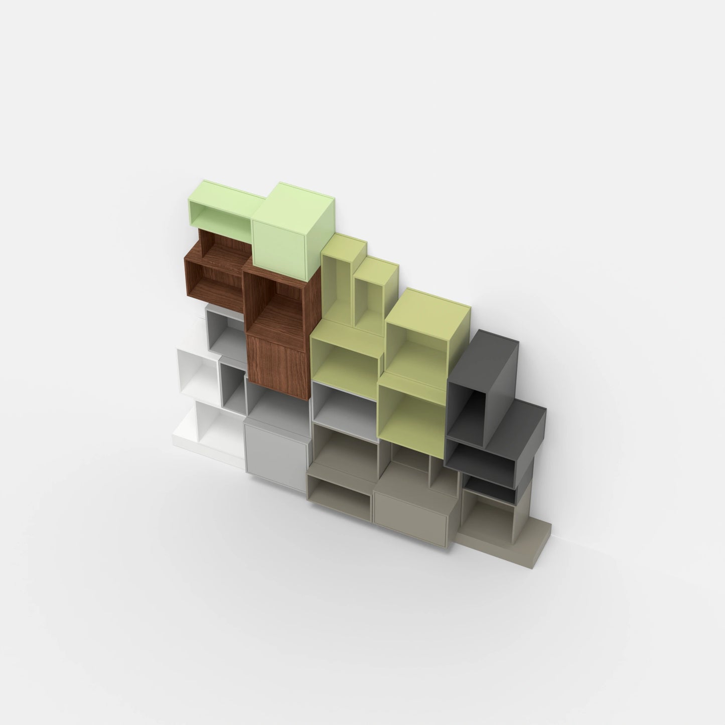 RK218 shelving wall from above