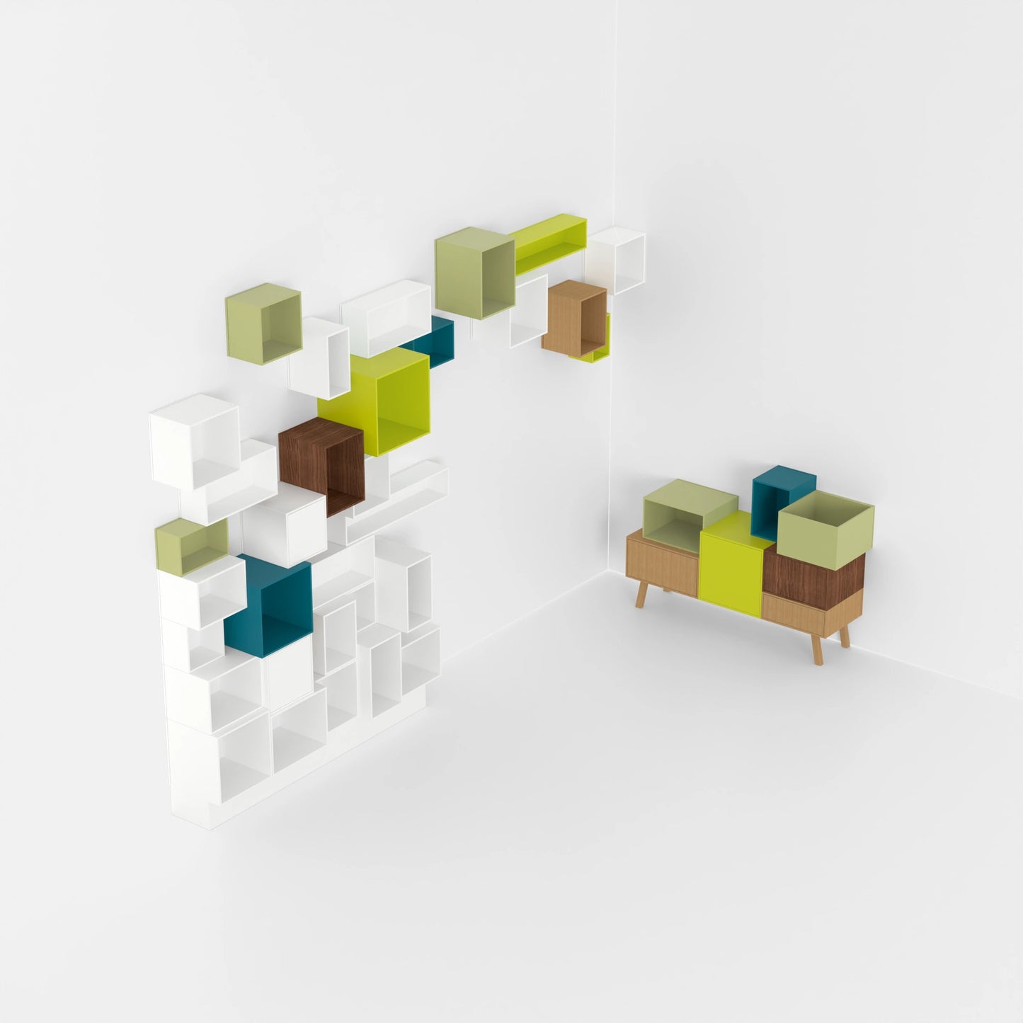 RK223 shelving wall from above